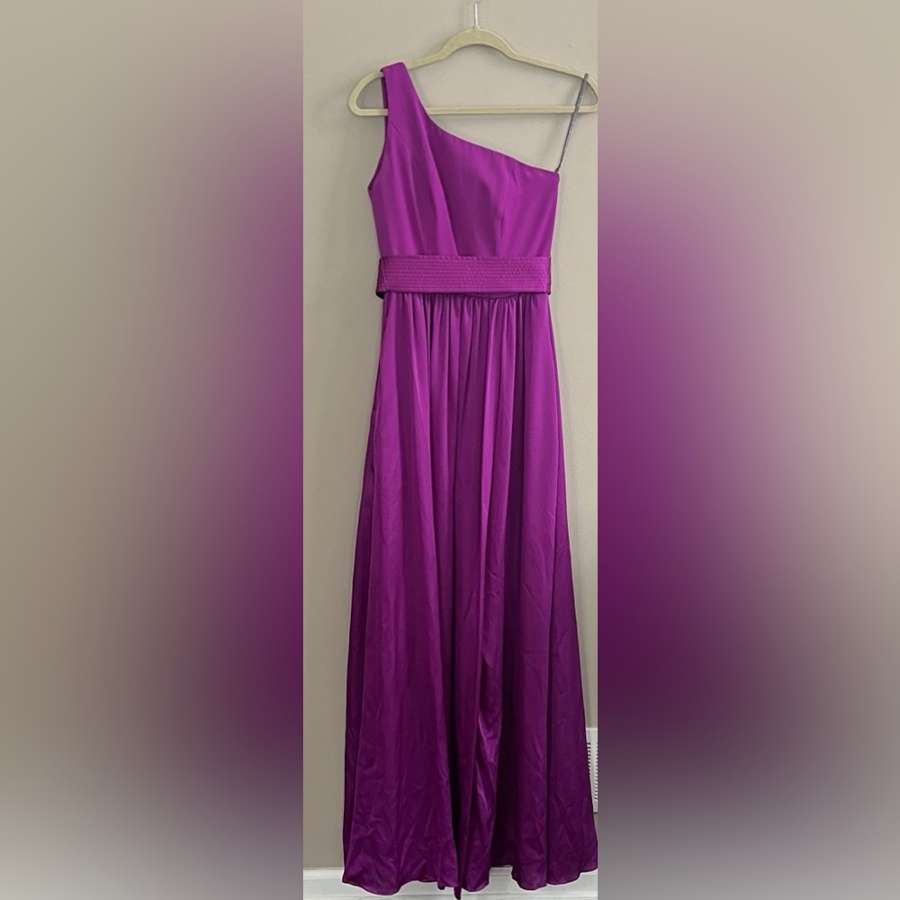 White by Vera Wang One-Shoulder Dress in magenta size 2